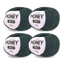 니뜨 허니 3ply 뜨개실 45g x 4p + 무료 도안 세트, 22 멜란카키챠콜