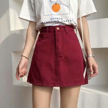 자취남녀 데님 A라인 미니스커트