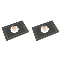 고급스러운 호텔 식탁 PVC 테이블 매트 2P, 블랙, 45 x 30 cm