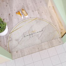 북유럽 현관 반원 코일매트, 01 미색