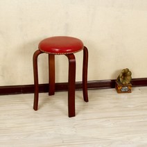 따니네 북유럽 심플 원목 스툴의자 DZ002 A타입, 버건디PU