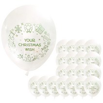 리스 크리스마스풍선 30cm x 20p + 손펌프 랜덤발송 + 컬링리본 화이트 소, 투명, 1세트