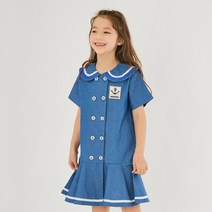 오즈키즈 여아용 블루마린걸 반팔 원피스