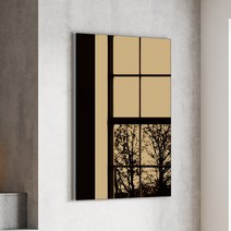 온미러 브론즈경 매트실버프레임 벽걸이 액자형 거울 900 x 500 mm