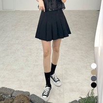 플랜데이 여성용 벨트 세트 테니스 플리츠 주름 미니 스커트