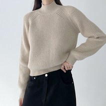 플랜데이 여성용 피터 베이직 반목 폴라 긴팔 맨투맨 니트