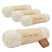 브랜드얀 올 뉴 코튼롤 4p + 솔트레지 가죽라벨 세트, 09번 라떼