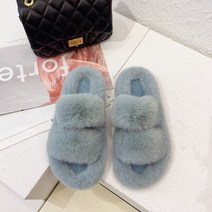 보슬보슬 더블 스트라이프 퍼 슬리퍼