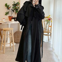 끌레느모네 여성용 볼드 투버튼 세미오버핏 트렌치 코트