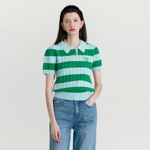 로라로라 여성용 HALF SLEEVE BOARDER KNIT