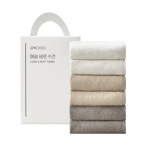 공백0100 매일 세로 수건 170g 30수 3종 x 2p 세트, 1세트, 크림화이트, 소프트베이지, 딥그레이