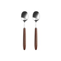 보겐 메이플 우드 커트러리 옻칠 아이스크림 스푼, 혼합색상, 2개