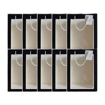 마켓감성 투명창 선물 쇼핑백 10p, 블랙