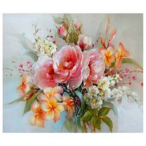 케이엠엘리 3D 사각 보석십자수 DIY 30 x 20 cm, 플라워파티, 1개