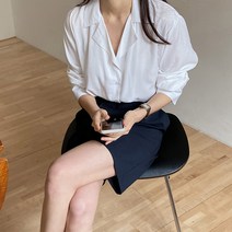 럽스 류이 실키 카라넥 블라우스 셔츠