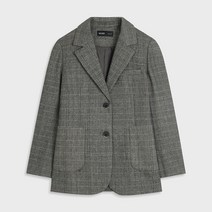 미쏘 여성용 헤링본체크 테일러드 2버튼 자켓