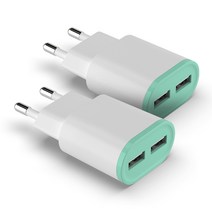 요이치 몬스터 USB 듀얼 휴대폰 충전 아답터 2.1A, 혼합색상, 2개