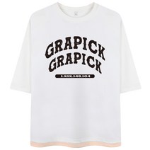 그라픽 남성용 두줄레터링 7부 반팔티 PRV_0007