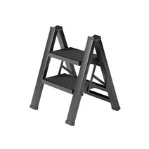 코끼리리빙 알루미늄 접이식 무광 사다리 2단 블랙, 1개