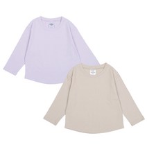 레인보우키즈 아동용 솜사탕 무지 긴팔티 2종 세트