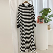 오키진 여성용 맥시 단가라 빅사이즈 롱원피스