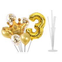 마켓감성 황금 왕관 숫자 풍선세트, 타입3, 1세트