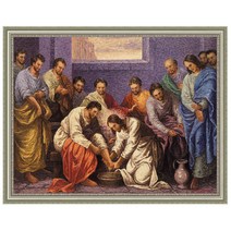 이요한 화백 캔버스 성화 16 제자들의 발을 씻기시다 1, 실버2