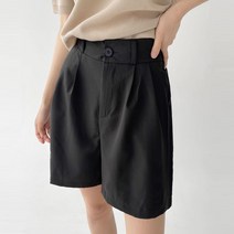 플랜데이 여성용 필앤 핀턱 5부 슬랙스