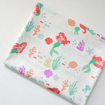 더블라썸 코튼빌 디즈니 에리얼 블루오션 면 20수 원단