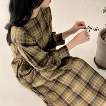 여성용 라베이 울 체크 원피스