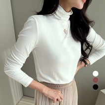 쿨쿠 여성용 베이직 코튼 폴라 티셔츠