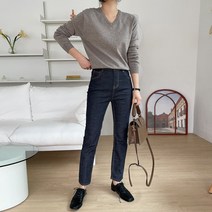 슈가펀 여성용 켈리 슬림핏 생지 데님팬츠