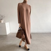 여성용 기모 터들 이너 롱 임부 원피스 겨울