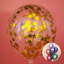 MEO 생일파티 벌룬 세트 풍선 10p + 파스텔 풍선 50p, 골드 별, 1세트