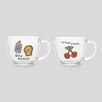 프랜들리 시리얼 머그컵 2종 x 500ml 세트, 굿모닝, 체리프렌즈, 1세트