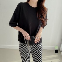 쿨쿠 여성용 소프트 코튼 7부 맨투맨