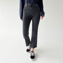 플랜데이 여성용 올밴딩 스판 슬림 부츠컷 데님 팬츠 숏