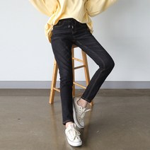 빼빼 여성용 블랙진 일자 청바지