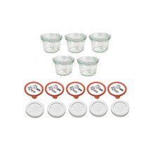 WECK 미니기본형 유리 저장병 80ml No.080 풀구성 세트, 1세트