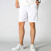 남성용 블랙101 드라로스 밴딩 일자핏 반바지 B235MF00448