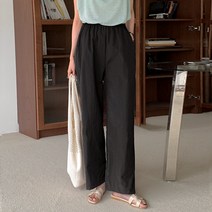 디어로라 여성용 크런키 바스락 와이드 밴딩 팬츠