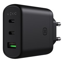 빅쏘 3포트 65W GaN USB PD PPS C타입 퀄컴 퀵차지 3.0 가정용 고속 멀티 충전 어댑터 T5 블랙