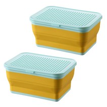 올러바웃 레고 접이식 수납함 2p, 스카이블루옐로우