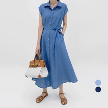 바블링브룩 여성용 데님 나시 셔츠 롱 원피스