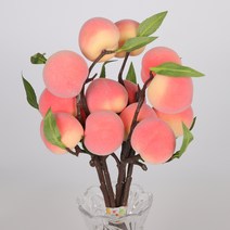 조화 모형 과일가지 복숭아 5p 세트, 랜덤발송, 5개