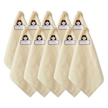 프롬코튼 30수 순면 공주프린팅 고리수건, 10개, 옐로우 백설공주