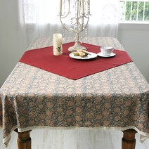 앤코튼 프레즐 앤틱 테이블보, 블루, 직4(130 x 180 cm)