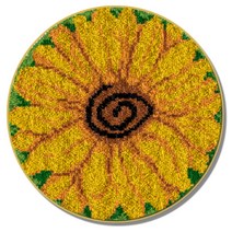 알로데 라운드 플라워 러그 카펫 DIY 스킬 자수 세트 중국어버전 컬러인쇄메쉬, 1세트, 01