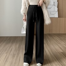 레몬소울 여성용 쿠프 밴딩 스판 와이드팬츠