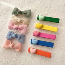 비솔 여아용 하트 리본 집게핀 10종 세트
